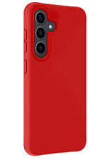 NoXx Hoes Geschikt voor Samsung A55 Hoesje Cover Siliconen Back Case Hoes Met 2x Screenprotector - Rood