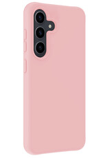 NoXx Hoes Geschikt voor Samsung A55 Hoesje Cover Siliconen Back Case Hoes Met 2x Screenprotector - Lichtroze