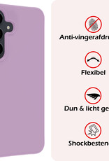 NoXx Hoes Geschikt voor Samsung A55 Hoesje Cover Siliconen Back Case Hoes Met 2x Screenprotector - Lila