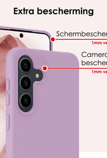NoXx Hoes Geschikt voor Samsung A55 Hoesje Cover Siliconen Back Case Hoes Met 2x Screenprotector - Lila