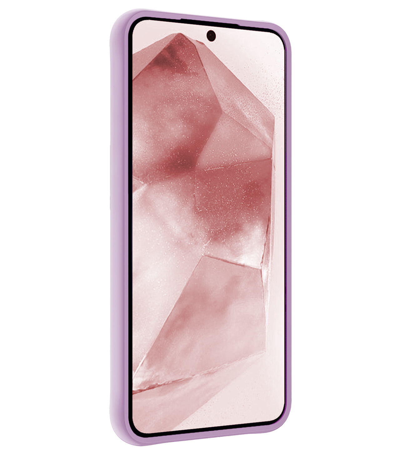 NoXx Hoes Geschikt voor Samsung A55 Hoesje Cover Siliconen Back Case Hoes Met 2x Screenprotector - Lila