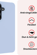 NoXx Hoes Geschikt voor Samsung A55 Hoesje Cover Siliconen Back Case Hoes Met 2x Screenprotector - Lichtblauw