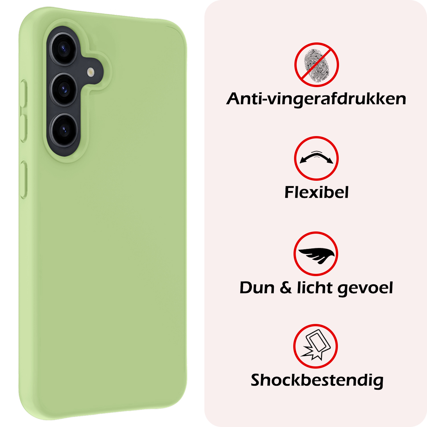 NoXx Hoes Geschikt voor Samsung A55 Hoesje Cover Siliconen Back Case Hoes Met 2x Screenprotector - Groen