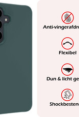 NoXx Hoes Geschikt voor Samsung A55 Hoesje Cover Siliconen Back Case Hoes Met 2x Screenprotector - Donkergroen