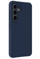 NoXx Hoes Geschikt voor Samsung A55 Hoesje Cover Siliconen Back Case Hoes Met 2x Screenprotector - Donkerblauw