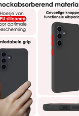 NoXx Hoes Geschikt voor Samsung A55 Hoesje Cover Siliconen Back Case Hoes Met Screenprotector - Zwart