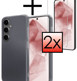 NoXx NoXx Samsung Galaxy A55 Hoesje Siliconen Met 2x Screenprotector - Transparant