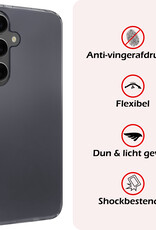 NoXx Hoes Geschikt voor Samsung A55 Hoesje Cover Siliconen Back Case Hoes Met 2x Screenprotector - Transparant