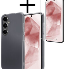 NoXx NoXx Samsung Galaxy A55 Hoesje Siliconen Met Screenprotector - Transparant