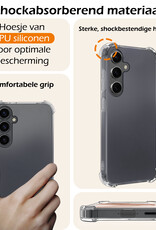 Nomfy Hoesje Geschikt voor Samsung A55 Hoesje Shock Proof Cover Case Shockproof Met 2x Screenprotector - Hoes Geschikt voor Samsung Galaxy A55 Hoes Siliconen Back Case - Transparant