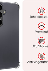 NoXx Hoes Geschikt voor Samsung A55 Hoesje Siliconen Cover Shock Proof Back Case Shockproof Hoes Met Screenprotector - Transparant