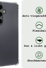 BASEY. Hoes Geschikt voor Samsung A55 Hoesje Shock Proof Case Hoes Siliconen Met 2x Screenprotector - Hoesje Geschikt voor Samsung Galaxy A55 Hoes Cover Shockproof - Transparant