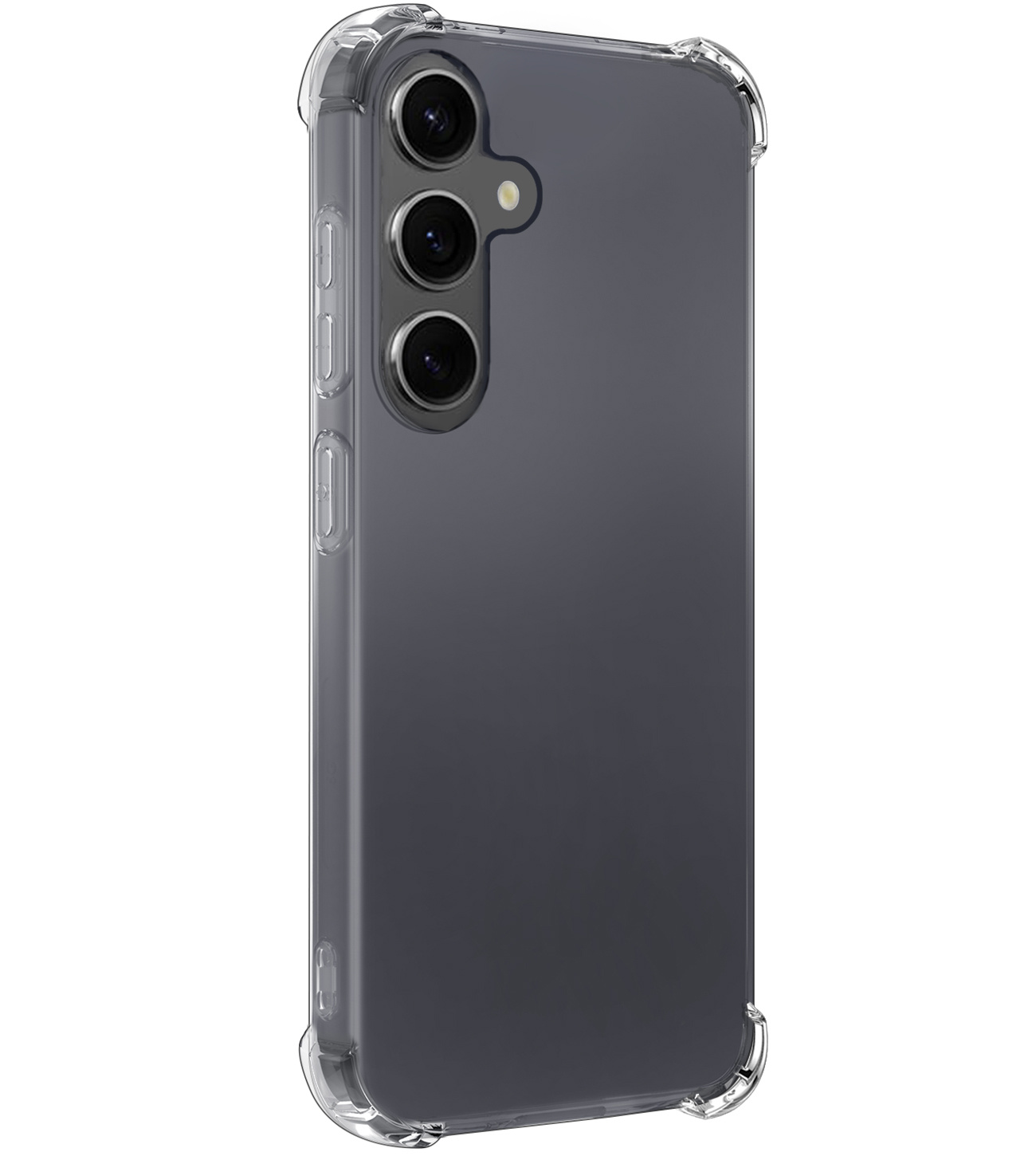 BASEY. Hoes Geschikt voor Samsung A55 Hoesje Shock Proof Case Hoes Siliconen Met Screenprotector - Hoesje Geschikt voor Samsung Galaxy A55 Hoes Cover Shockproof - Transparant