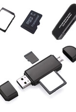 NoXx SD Kaartlezer USB Type OTG Micro SD Card Reader USB OTG 4-in-1 - Geschikt voor Telefoon, PC en Tablet