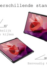 BASEY. Hoesje Geschikt voor Lenovo Tab P12 Hoes Case Tablet Hoesje Tri-fold Met Uitsparing Geschikt voor Lenovo Pen - Hoes Geschikt voor Lenovo Tab P12 Hoesje Hard Cover Bookcase Hoes - Donkerblauw