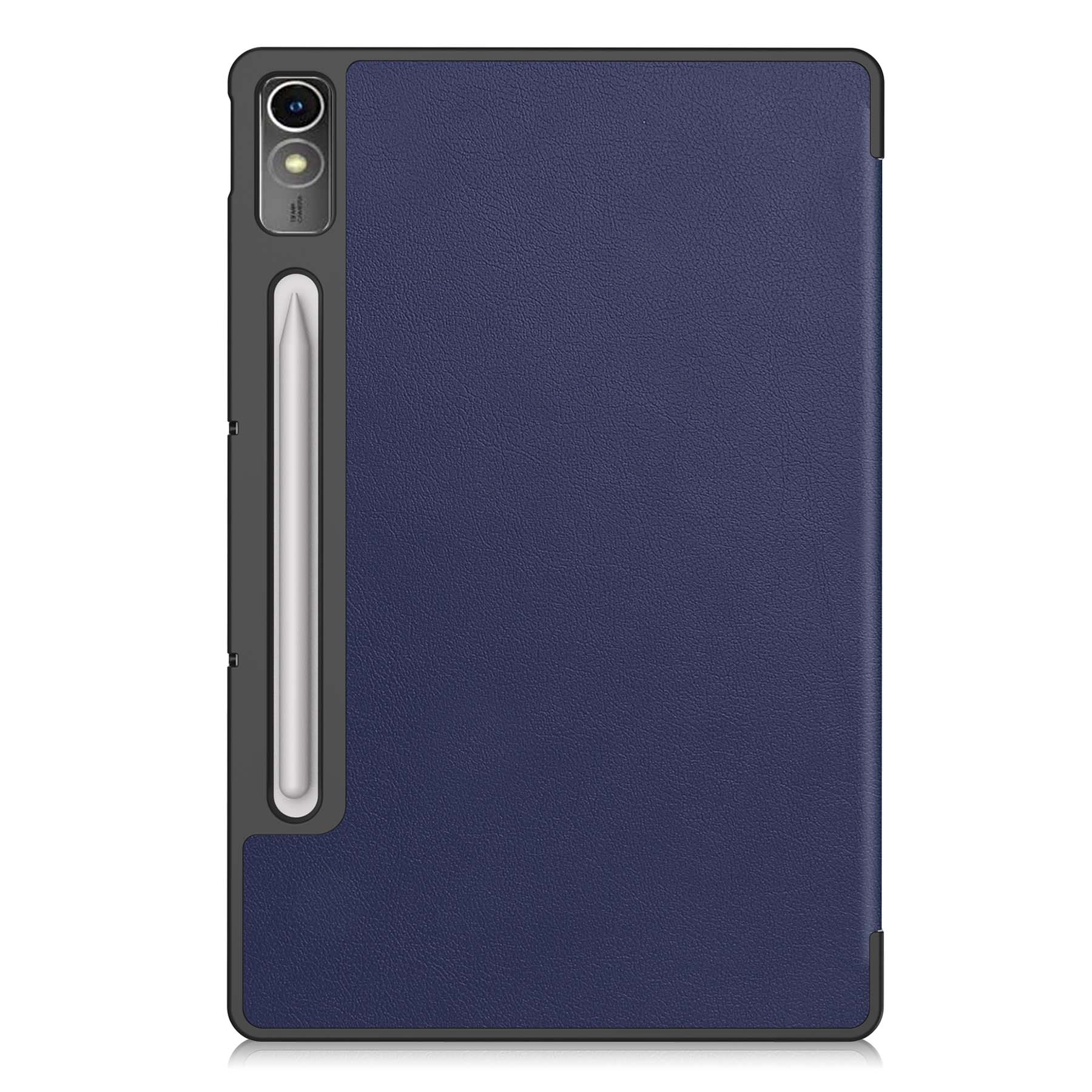 BASEY. Hoesje Geschikt voor Lenovo Tab P12 Hoes Case Tablet Hoesje Tri-fold Met Uitsparing Geschikt voor Lenovo Pen - Hoes Geschikt voor Lenovo Tab P12 Hoesje Hard Cover Bookcase Hoes - Donkerblauw