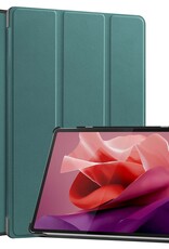 BASEY. Hoesje Geschikt voor Lenovo Tab P12 Hoes Case Tablet Hoesje Tri-fold Met Uitsparing Geschikt voor Lenovo Pen - Hoes Geschikt voor Lenovo Tab P12 Hoesje Hard Cover Bookcase Hoes - Donkergroen