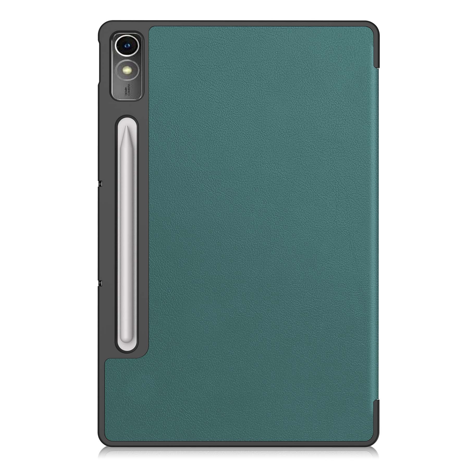 BASEY. Hoesje Geschikt voor Lenovo Tab P12 Hoes Case Tablet Hoesje Tri-fold Met Uitsparing Geschikt voor Lenovo Pen - Hoes Geschikt voor Lenovo Tab P12 Hoesje Hard Cover Bookcase Hoes - Donkergroen