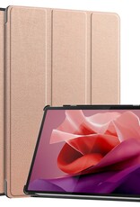 BASEY. Hoesje Geschikt voor Lenovo Tab P12 Hoes Case Tablet Hoesje Tri-fold Met Uitsparing Geschikt voor Lenovo Pen - Hoes Geschikt voor Lenovo Tab P12 Hoesje Hard Cover Bookcase Hoes - Rosé goud