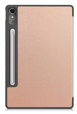 BASEY. Hoesje Geschikt voor Lenovo Tab P12 Hoes Case Tablet Hoesje Tri-fold Met Uitsparing Geschikt voor Lenovo Pen - Hoes Geschikt voor Lenovo Tab P12 Hoesje Hard Cover Bookcase Hoes - Rosé goud