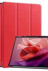 BASEY. Hoesje Geschikt voor Lenovo Tab P12 Hoes Case Tablet Hoesje Tri-fold Met Uitsparing Geschikt voor Lenovo Pen - Hoes Geschikt voor Lenovo Tab P12 Hoesje Hard Cover Bookcase Hoes - Rood