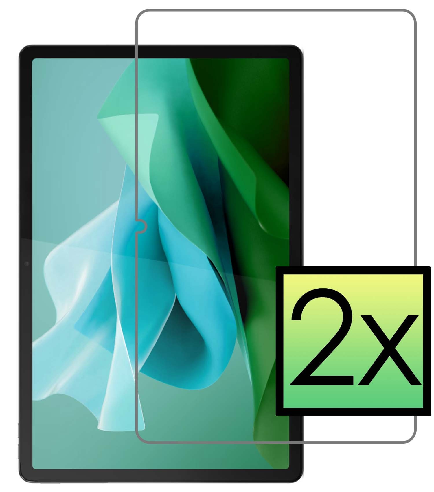 NoXx Screenprotector Geschikt voor Lenovo Tab P12 Screenprotector Bescherm Glas Screen Protector - 2x