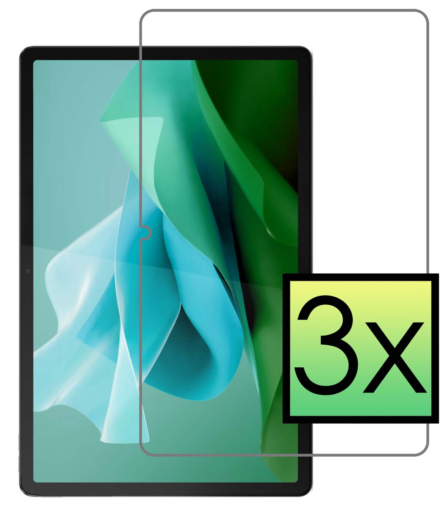 NoXx Screenprotector Geschikt voor Lenovo Tab P12 Screenprotector Bescherm Glas Screen Protector - 3x