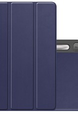 NoXx Hoesje Geschikt voor Lenovo Tab P12 Hoesje Case Hard Cover Hoes Book Case Met Uitsparing Geschikt voor Lenovo Pen - Donkerblauw