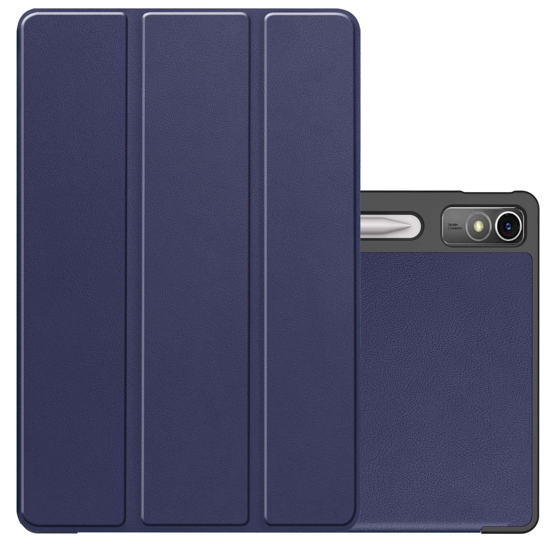 NoXx Hoesje Geschikt voor Lenovo Tab P12 Hoesje Case Hard Cover Hoes Book Case Met Uitsparing Geschikt voor Lenovo Pen - Donkerblauw