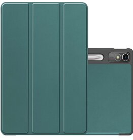 NoXx NoXx Lenovo Tab P12 Hoesje Met Uitsparing Lenovo Pen - Donkergroen