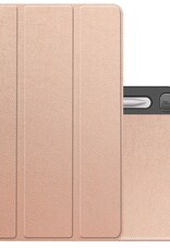 NoXx Hoesje Geschikt voor Lenovo Tab P12 Hoesje Case Hard Cover Hoes Book Case Met Uitsparing Geschikt voor Lenovo Pen - Rosé goud