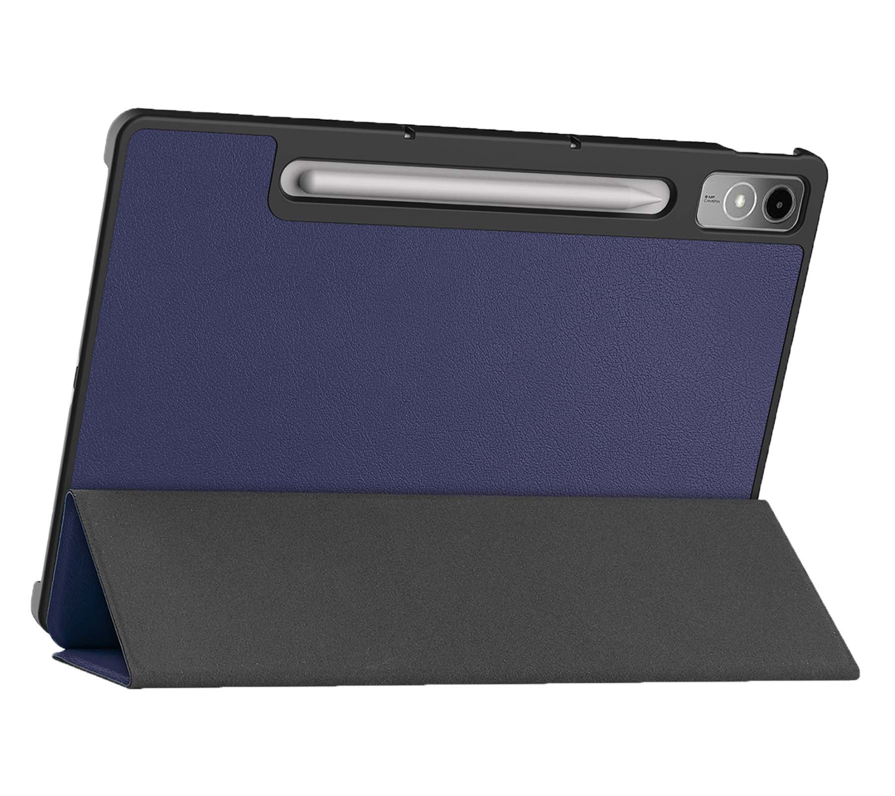 Nomfy Hoes Geschikt voor Lenovo Tab P12 Hoes Tri-fold Tablet Hoesje Case Met Uitsparing Geschikt voor Lenovo Pen - Hoesje Geschikt voor Lenovo Tab P12 Hoesje Hardcover Bookcase - Donkerblauw