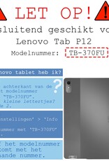 BASEY. Hoesje Geschikt voor Lenovo Tab P12 Hoes Case Tablet Hoesje Tri-fold Met Uitsparing Geschikt voor Lenovo Pen Met Screenprotector - Hoes Geschikt voor Lenovo Tab P12 Hoesje Hard Cover Bookcase Hoes - Grijs