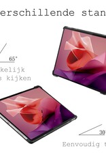 BASEY. Hoesje Geschikt voor Lenovo Tab P12 Hoes Case Tablet Hoesje Tri-fold Met Uitsparing Geschikt voor Lenovo Pen Met Screenprotector - Hoes Geschikt voor Lenovo Tab P12 Hoesje Hard Cover Bookcase Hoes - Donkergroen