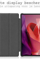 BASEY. Hoesje Geschikt voor Lenovo Tab P12 Hoes Case Tablet Hoesje Tri-fold Met Uitsparing Geschikt voor Lenovo Pen Met Screenprotector - Hoes Geschikt voor Lenovo Tab P12 Hoesje Hard Cover Bookcase Hoes - Grijs
