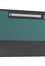 Nomfy Hoes Geschikt voor Lenovo Tab P12 Hoes Tri-fold Tablet Hoesje Case Met Uitsparing Geschikt voor Lenovo Pen - Hoesje Geschikt voor Lenovo Tab P12 Hoesje Hardcover Bookcase - Donkergroen