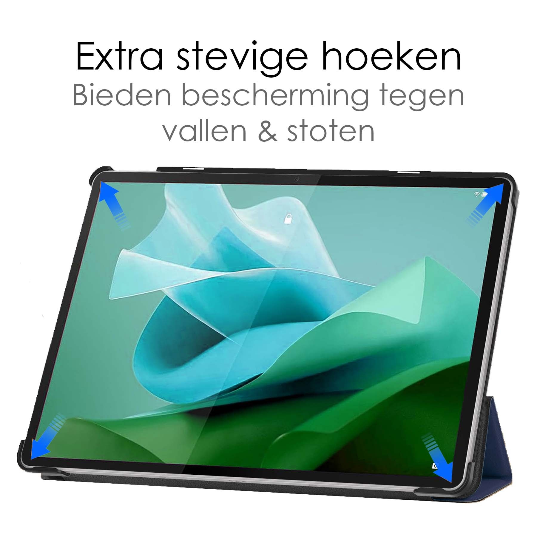 NoXx Hoesje Geschikt voor Lenovo Tab P12 Hoesje Case Hard Cover Hoes Book Case Met Uitsparing Geschikt voor Lenovo Pen Met Screenprotector - Donkerblauw