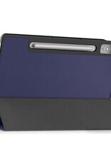 NoXx Hoesje Geschikt voor Lenovo Tab P12 Hoesje Case Hard Cover Hoes Book Case Met Uitsparing Geschikt voor Lenovo Pen Met Screenprotector - Donkerblauw