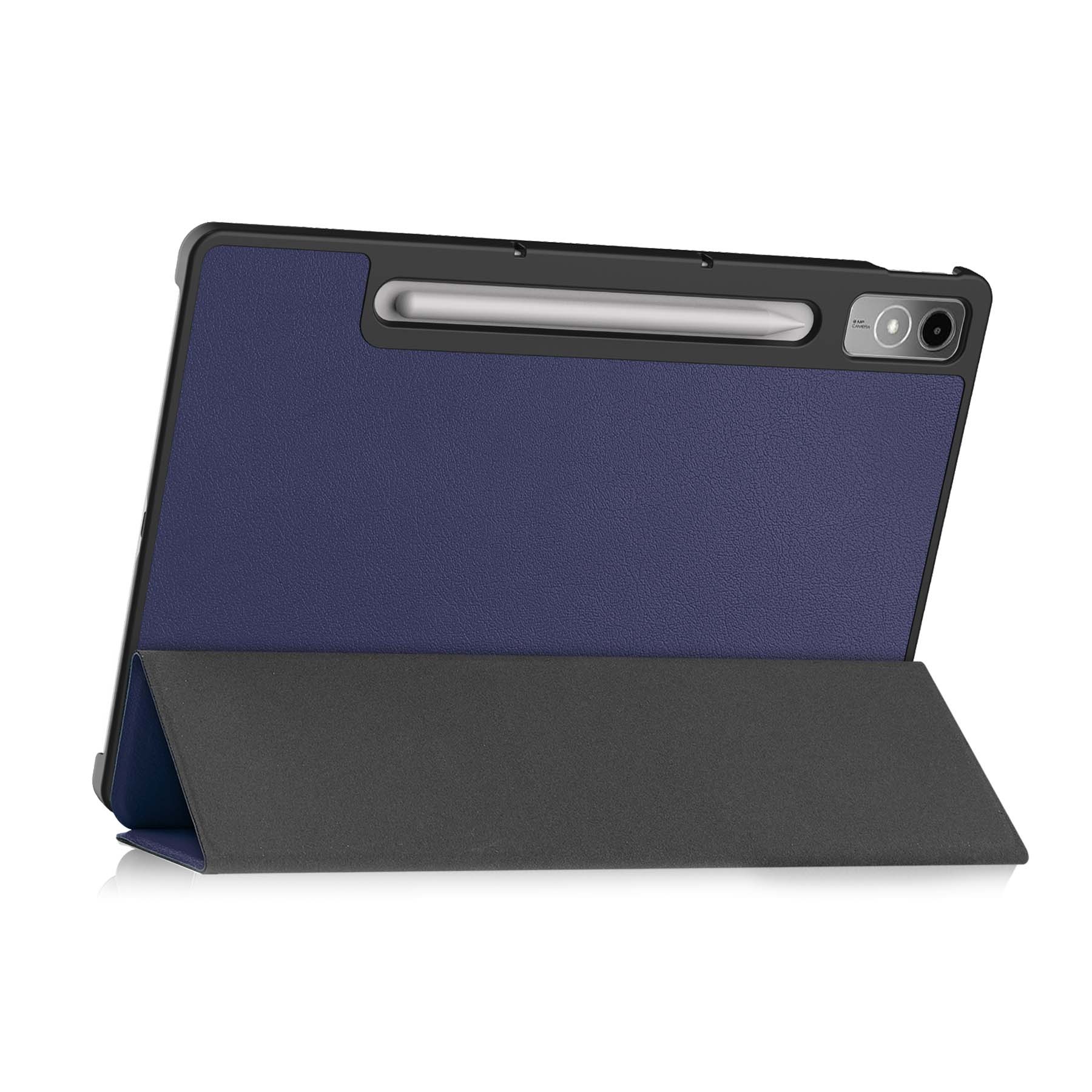 NoXx Hoesje Geschikt voor Lenovo Tab P12 Hoesje Case Hard Cover Hoes Book Case Met Uitsparing Geschikt voor Lenovo Pen Met Screenprotector - Donkerblauw
