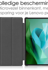 NoXx Hoesje Geschikt voor Lenovo Tab P12 Hoesje Case Hard Cover Hoes Book Case Met Uitsparing Geschikt voor Lenovo Pen Met Screenprotector - Donkergroen