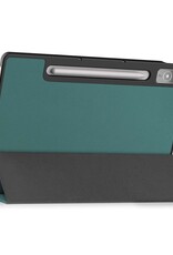 NoXx Hoesje Geschikt voor Lenovo Tab P12 Hoesje Case Hard Cover Hoes Book Case Met Uitsparing Geschikt voor Lenovo Pen Met Screenprotector - Donkergroen