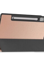 NoXx Hoesje Geschikt voor Lenovo Tab P12 Hoesje Case Hard Cover Hoes Book Case Met Uitsparing Geschikt voor Lenovo Pen Met Screenprotector - Rosé goud