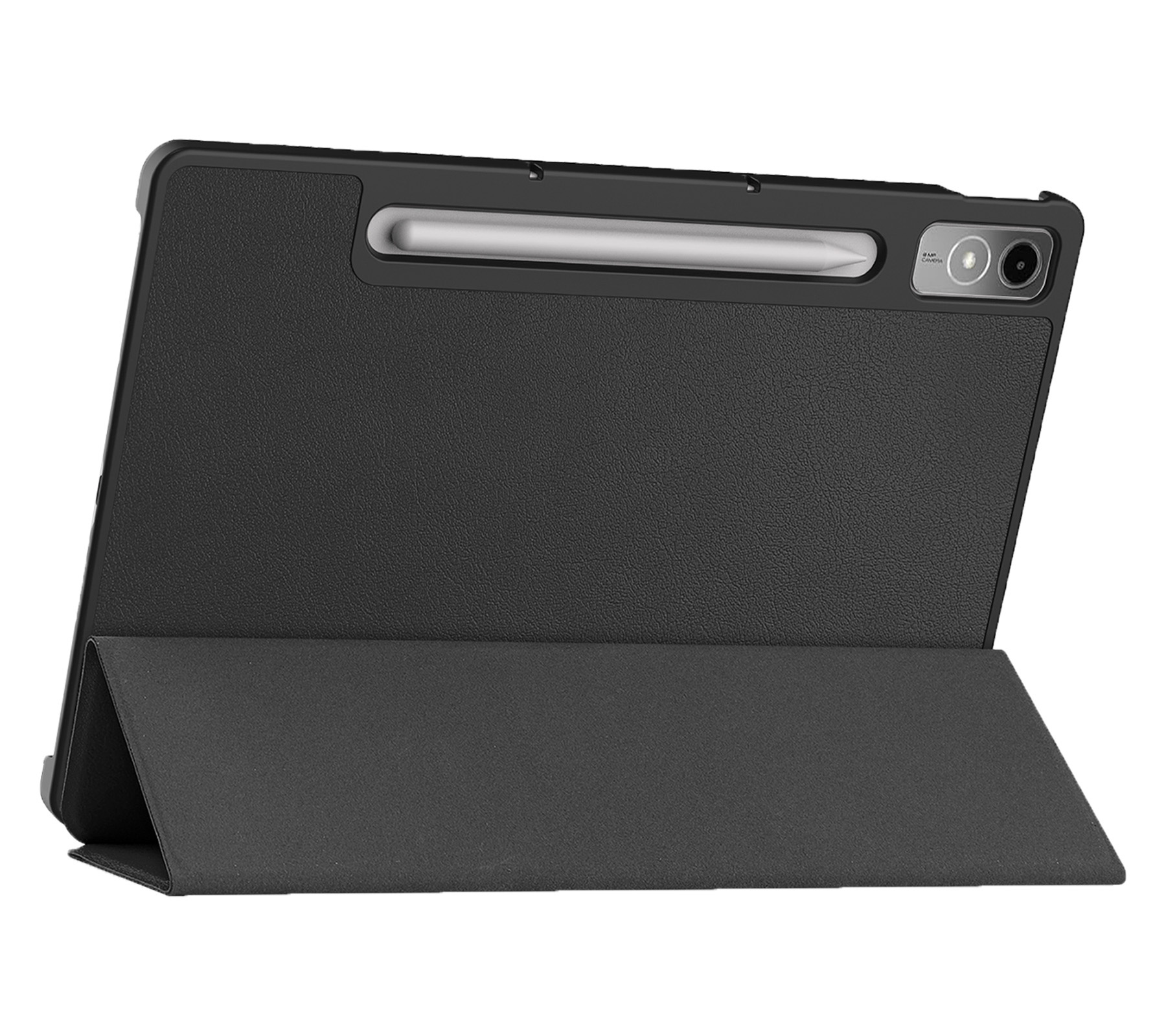 Nomfy Hoes Geschikt voor Lenovo Tab P12 Hoes Tri-fold Tablet Hoesje Case Met Uitsparing Geschikt voor Lenovo Pen - Hoesje Geschikt voor Lenovo Tab P12 Hoesje Hardcover Bookcase - Zwart