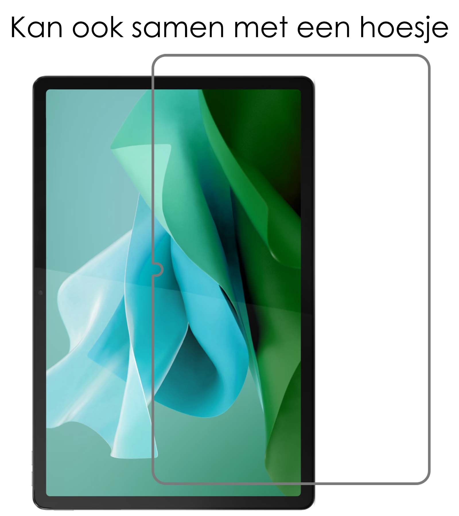 NoXx Hoesje Geschikt voor Lenovo Tab P12 Hoesje Case Hard Cover Hoes Book Case Met Uitsparing Geschikt voor Lenovo Pen Met Screenprotector - Donkergroen