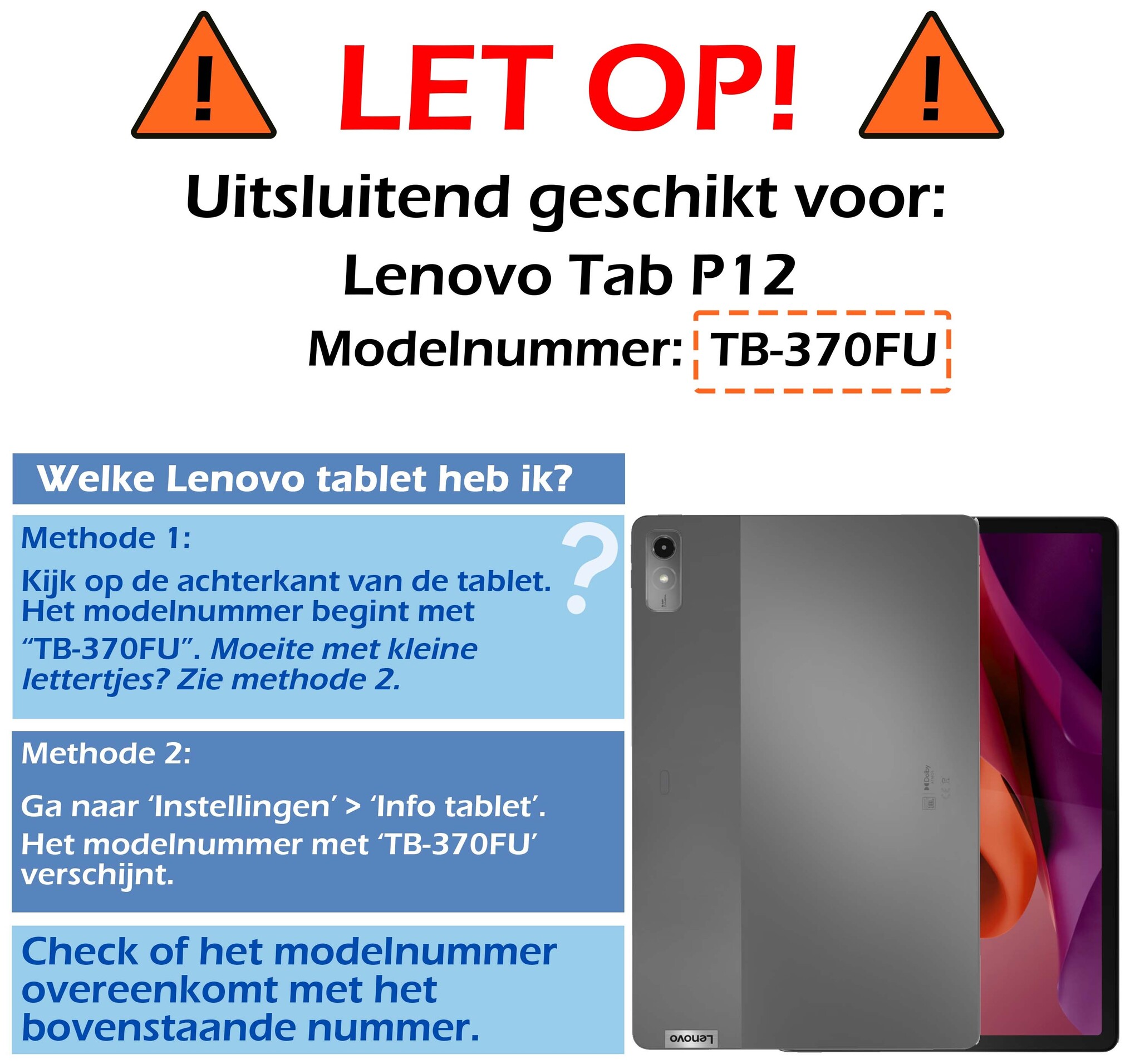 Nomfy Hoes Geschikt voor Lenovo Tab P12 Hoes Tri-fold Tablet Hoesje Case Met Uitsparing Geschikt voor Lenovo Pen Met Screenprotector - Hoesje Geschikt voor Lenovo Tab P12 Hoesje Hardcover Bookcase - Donkerblauw