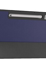 Nomfy Hoes Geschikt voor Lenovo Tab P12 Hoes Tri-fold Tablet Hoesje Case Met Uitsparing Geschikt voor Lenovo Pen Met Screenprotector - Hoesje Geschikt voor Lenovo Tab P12 Hoesje Hardcover Bookcase - Donkerblauw