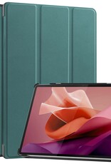 Nomfy Hoes Geschikt voor Lenovo Tab P12 Hoes Tri-fold Tablet Hoesje Case Met Uitsparing Geschikt voor Lenovo Pen Met Screenprotector - Hoesje Geschikt voor Lenovo Tab P12 Hoesje Hardcover Bookcase - Donkergroen