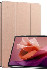 Nomfy Hoes Geschikt voor Lenovo Tab P12 Hoes Tri-fold Tablet Hoesje Case Met Uitsparing Geschikt voor Lenovo Pen Met Screenprotector - Hoesje Geschikt voor Lenovo Tab P12 Hoesje Hardcover Bookcase - Rosé goud