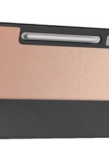 Nomfy Hoes Geschikt voor Lenovo Tab P12 Hoes Tri-fold Tablet Hoesje Case Met Uitsparing Geschikt voor Lenovo Pen Met Screenprotector - Hoesje Geschikt voor Lenovo Tab P12 Hoesje Hardcover Bookcase - Rosé goud