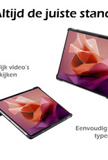 Nomfy Hoes Geschikt voor Lenovo Tab P12 Hoes Tri-fold Tablet Hoesje Case Met Uitsparing Geschikt voor Lenovo Pen Met Screenprotector - Hoesje Geschikt voor Lenovo Tab P12 Hoesje Hardcover Bookcase - Rood